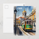 Lissabon waterverf art briefkaart (Voorkant / Achterkant)