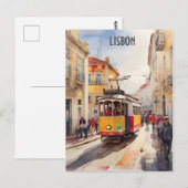 Lissabon waterverf art briefkaart (Voorkant / Achterkant)