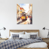 Lissabon waterverf art canvas afdruk (Insitu (Slaapkamer))
