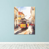 Lissabon waterverf art canvas afdruk (Insitu (Houten vloer))
