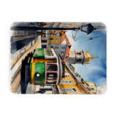 Lissabon waterverf art magneet (Horizontaal)
