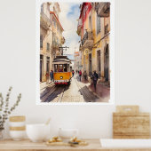 Lissabon waterverf art poster (Keuken)