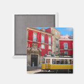 Lissabon Yellow Tram Magnet (Voorkant / Achterkant)