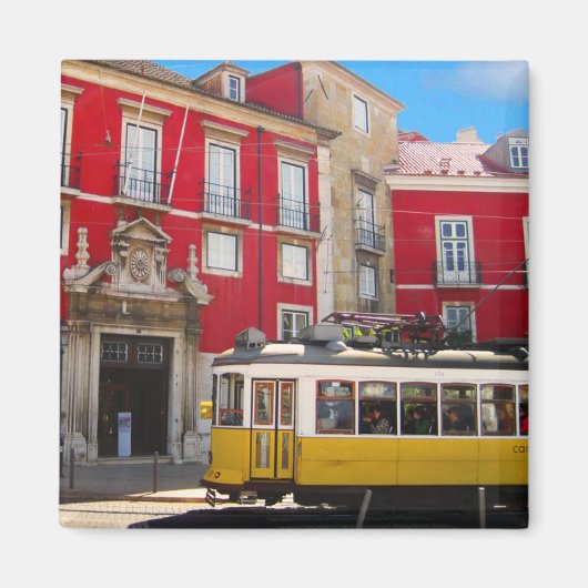 Lissabon Yellow Tram Magnet (Voorkant)