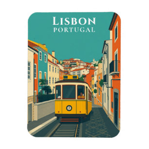  Lissabon Yellow Tram Ride Travel Souvenir Magneet