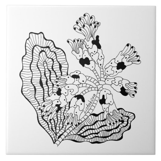 Listakora Flower Ceramic Trivet/Tile Tegeltje (Voorkant)