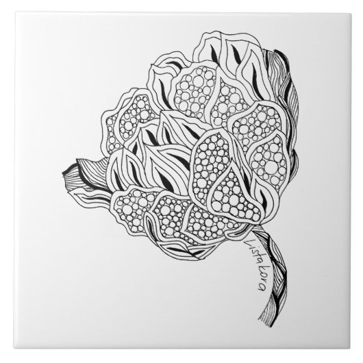 Listakora Flower Ceramic Trivet/Tile Tegeltje (Voorkant)