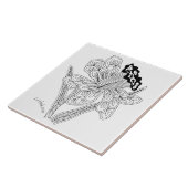 Listakora Flower Ceramic Trivet/Tile Tegeltje (Zijkant)