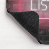 LISTEN Roze Neon Licht Muismat (Hoek)