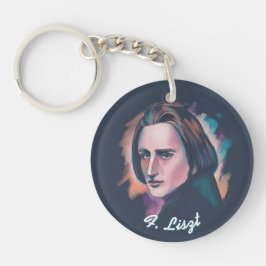 Liszt-watercolorportretcitaat acrylsleutelhanger sleutelhanger
