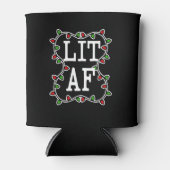 Lit AF grappige Kerst Lichten Vakantie koelbox Blikjeskoeler (Voorkant)