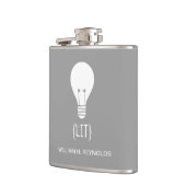 {LIT} Bruidsfeest Verlichte gloeilamp Flask (grijs Heupfles (Links)