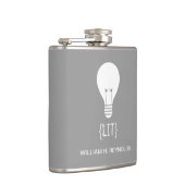 {LIT} Bruidsfeest Verlichte gloeilamp Flask (grijs Heupfles (Rechts)