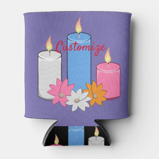 Lit Candle Flowers Thunder_Cove Blikjeskoeler (Voorkant)