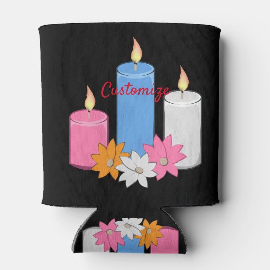 Lit Candle Flowers Thunder_Cove Blikjeskoeler (Achterkant)