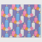 Lit Candle Flowers Thunder_Cove Cadeaupapier (Vlak)