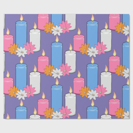 Lit Candle Flowers Thunder_Cove Cadeaupapier (Vlak)