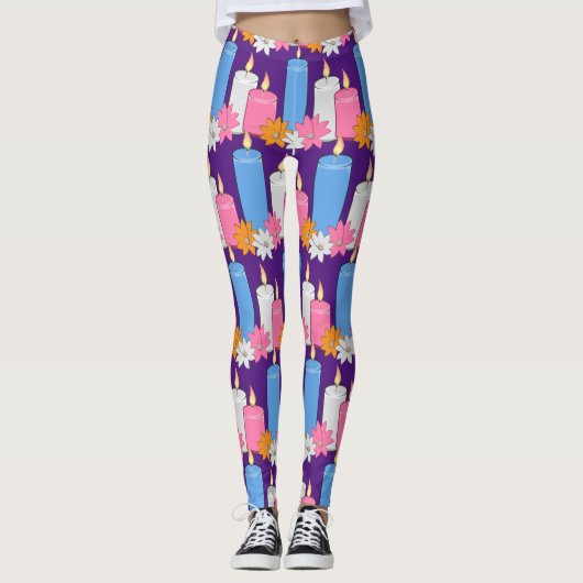 Lit Candle Flowers Thunder_Cove Leggings (Voorkant)