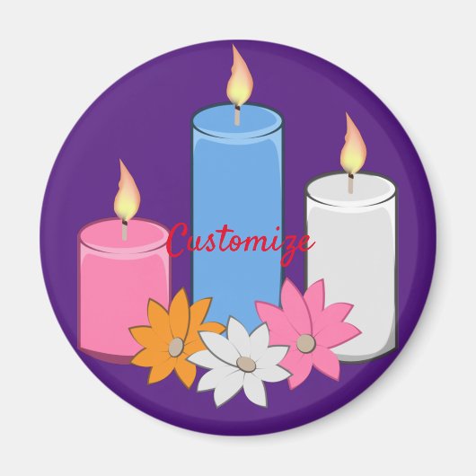 Lit Candle Flowers Thunder_Cove Magneet (Voorkant)
