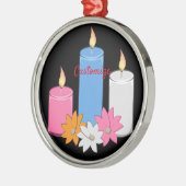 Lit Candle Flowers Thunder_Cove Metalen Ornament (Links)