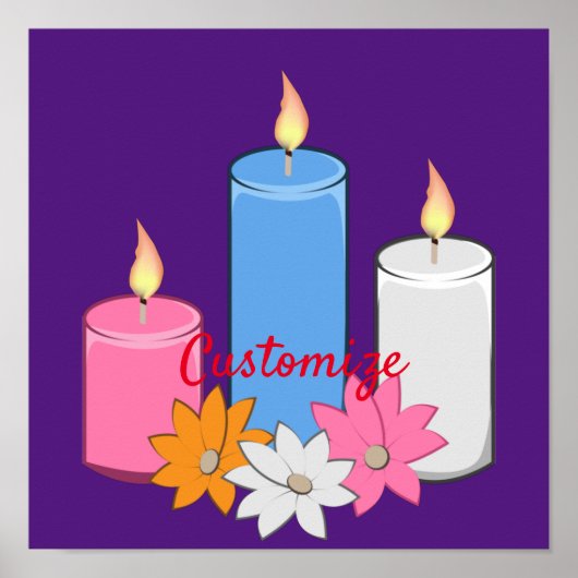 Lit Candle Flowers Thunder_Cove Poster (Voorkant)