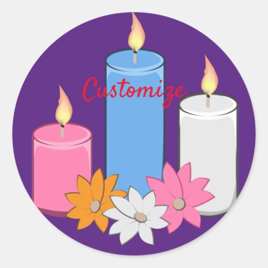 Lit Candle Flowers Thunder_Cove Ronde Sticker (Voorkant)