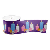 Lit Candle Flowers Thunder_Cove Satijnen Lint (Spoel)
