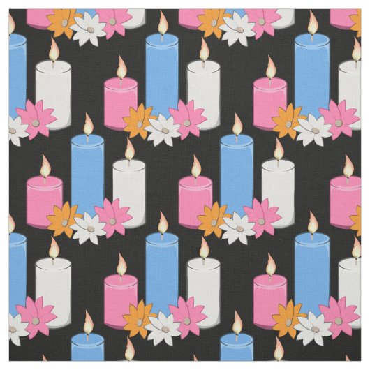 Lit Candle Flowers Thunder_Cove Stof (Swatch)