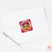 LIT Fire Emoji Urban Vierkante Sticker (Envelop)