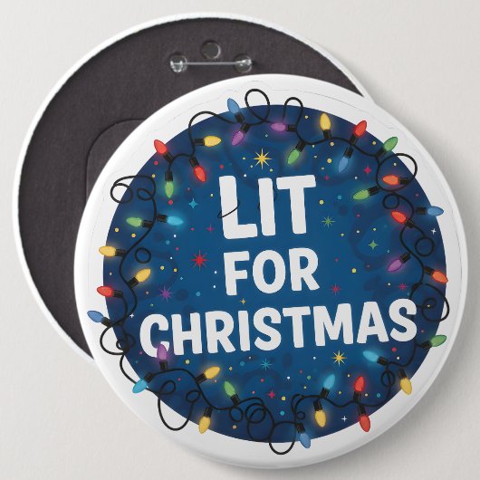 Lit for Christmas Ronde Button 6,0 Cm (Voorkant /achterkant)