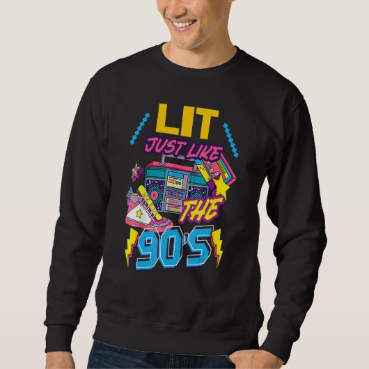 Lit Just Like The 80's Party Costume Retro 80's No Trui (Voorkant)