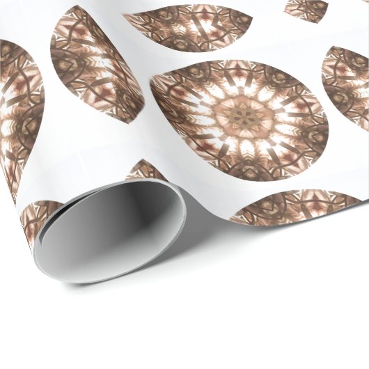 Lit kerstboom Lights Kaleidoscoop Mandala Art Cadeaupapier (Rol Hoek)