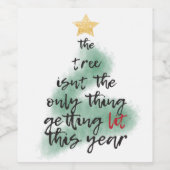 Lit kerstfeest wijn etiket (Enkel label)