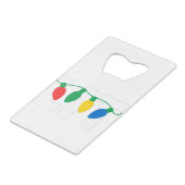 Lit Kerstmis Creditkaart Flessenopener (Achterkant Gekanteld)