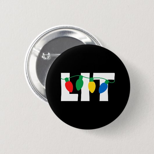Lit Kerstmis Ronde Button 5,7 Cm (Voorkant /achterkant)