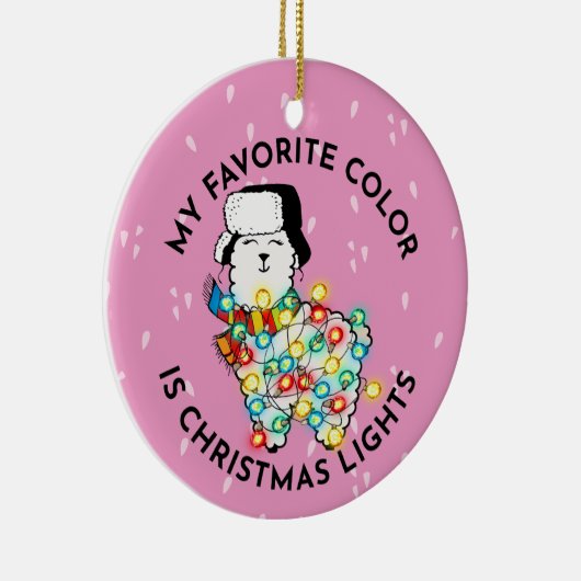 Lit Llama Ornament - Keramisch kerstdecor! (Rechts)