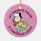 Lit Llama Ornament - Keramisch kerstdecor! (Voorkant)