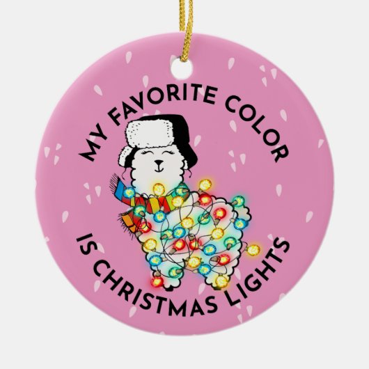 Lit Llama Ornament - Keramisch kerstdecor! (Voorkant)