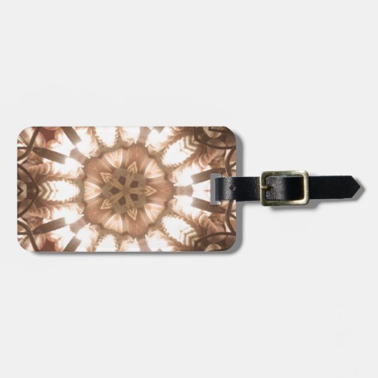 Lit Merry kerstboom Lights Kaleidoscoop Art Bagagelabel (Voorkant horizontaal)