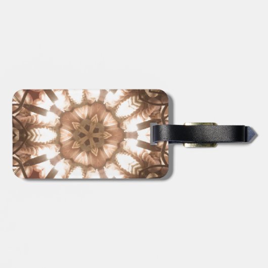 Lit Merry kerstboom Lights Kaleidoscoop Art Bagagelabel (Achterkant horizontaal)