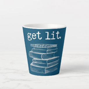 Lit met Boeken Funny Meme Book Lover Reading Latte Mok