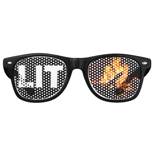 Lit on Fire Custom Party Raver Zonnebril (Voorkant)