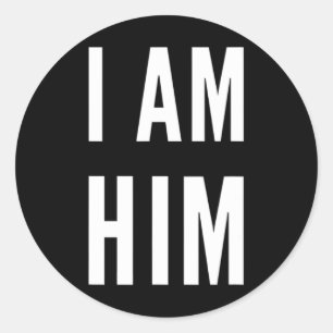 LIT Statement Top - Ik ben hem cadeau voor sportfa Ronde Sticker