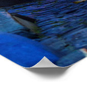 Lit Street Lamp op Cobbling Street Poster (Hoek)