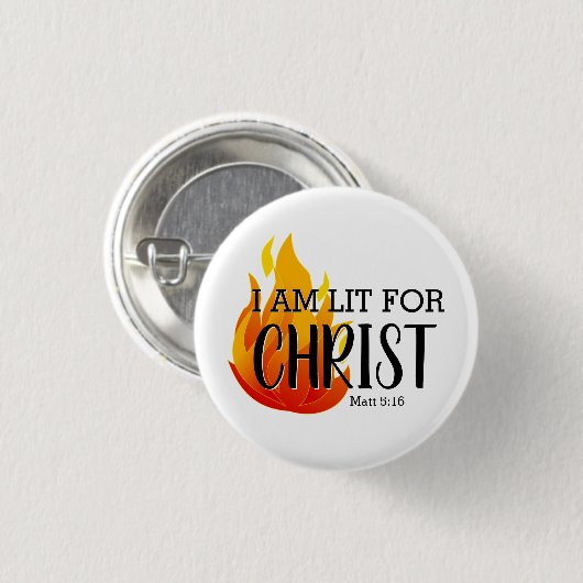 LIT VOOR CHRIST CHRISTELIJK RONDE BUTTON 3,2 CM (Voorkant /achterkant)