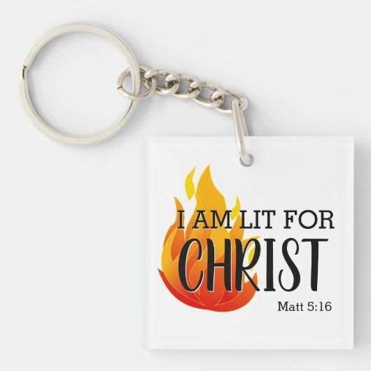 LIT VOOR CHRIST CHRISTELIJK SLEUTELHANGER (Voorkant)