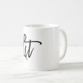 Lit Zwarte Moderne Script Trendy Aangepast Koffiemok (Voorkant rechts)