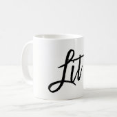 Lit Zwarte Moderne Script Trendy Aangepast Koffiemok (Voorkant links)