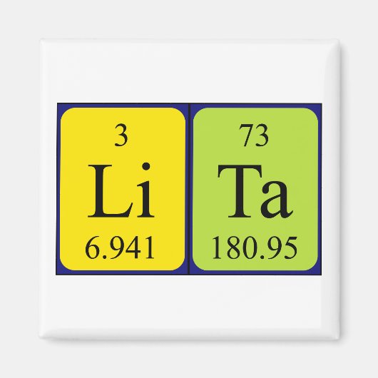 Lita periodieke table name magnet (Voorkant)