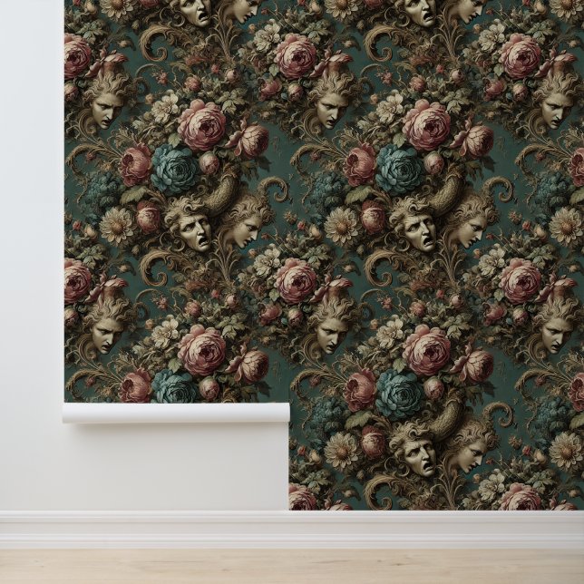 Litanie van Aristocraten - Gotische Bloemen Ontwer Behang (Applicatie)